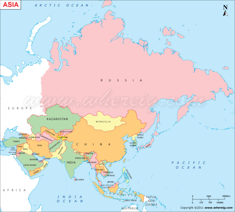 Political Map Of Asia 2020 Map Of Asia - Asia Map With Countries, Asia Political & Continent Map
