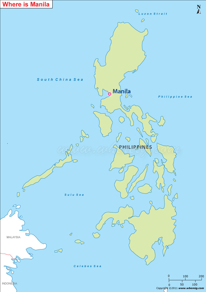 Where is Manila Located, Manila Location on Map