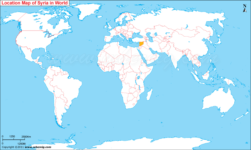 Where is Syria Located, Syria Location on World Map