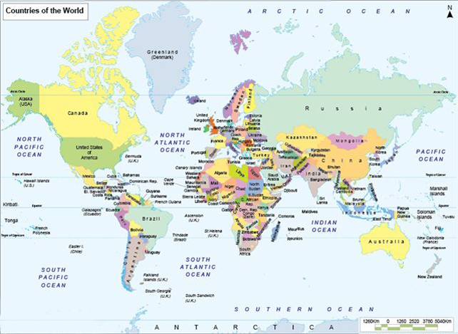 Map of the World with Flags - GIS Geography