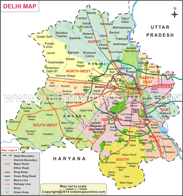 Road Map Of Delhi