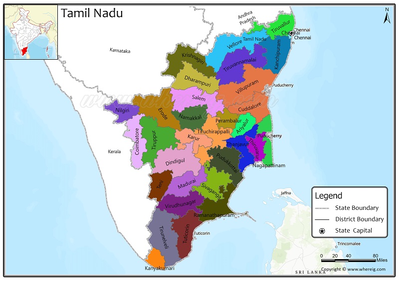 Tamil Nadu District Map 