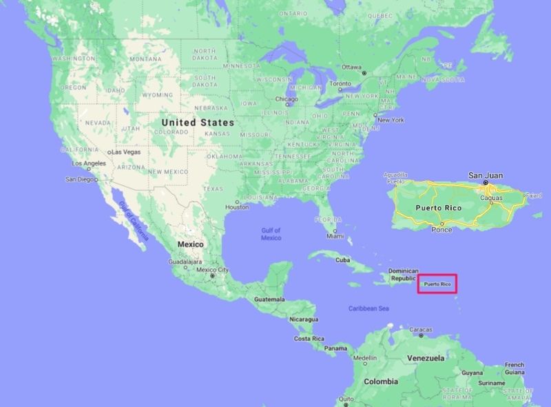 Puerto Rico Location Map 