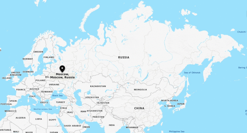 moscow on the map of europe