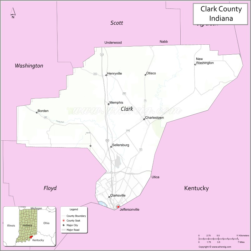 Map of Clark County, Indiana