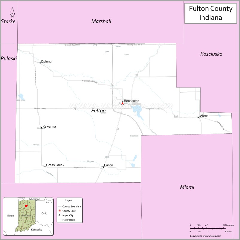 Map of Fulton County, Indiana
