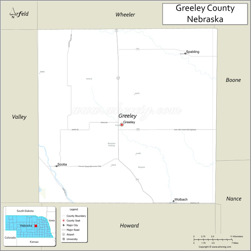 Map of Greeley County, Nebraska