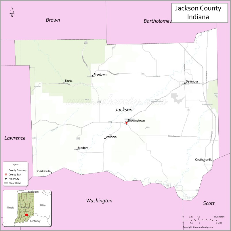 Map of Jackson County, Indiana