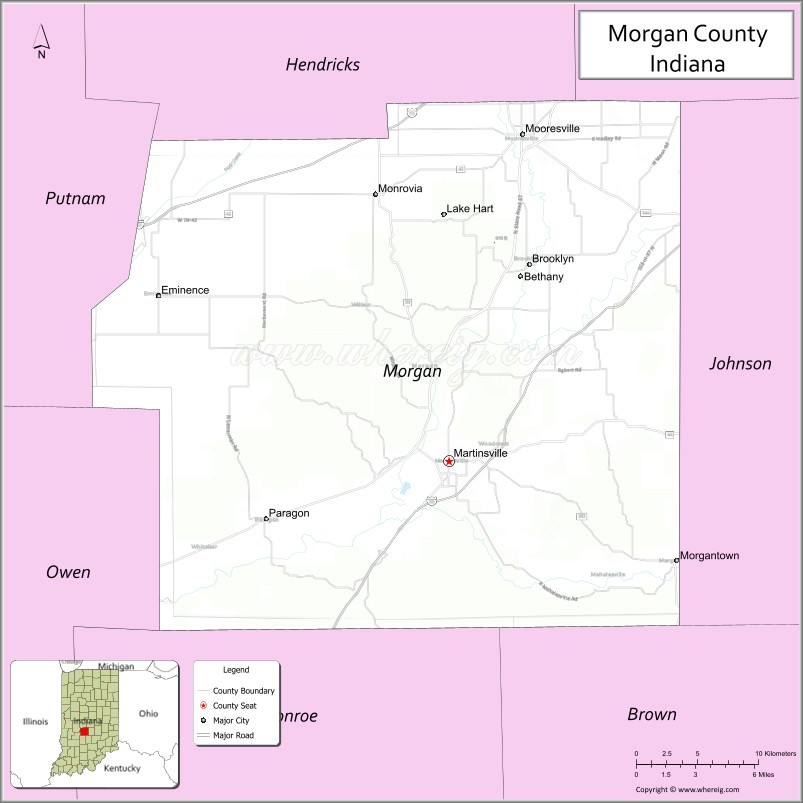 Map of Morgan County, Indiana