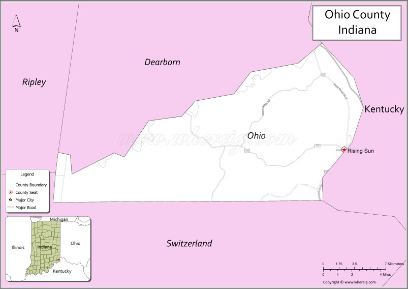 Map of Ohio County, Indiana