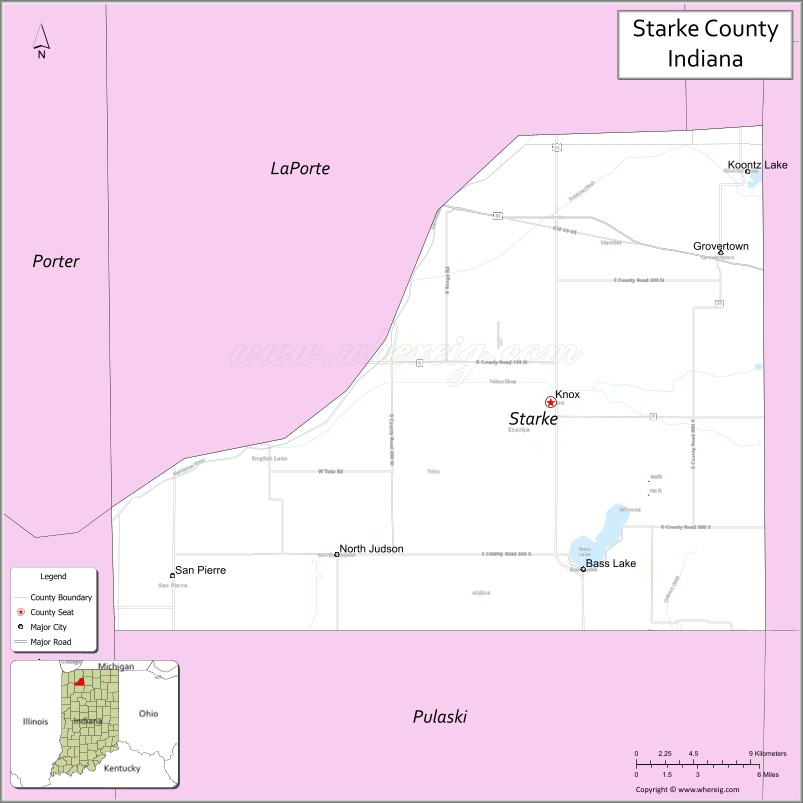 Map of Starke County, Indiana