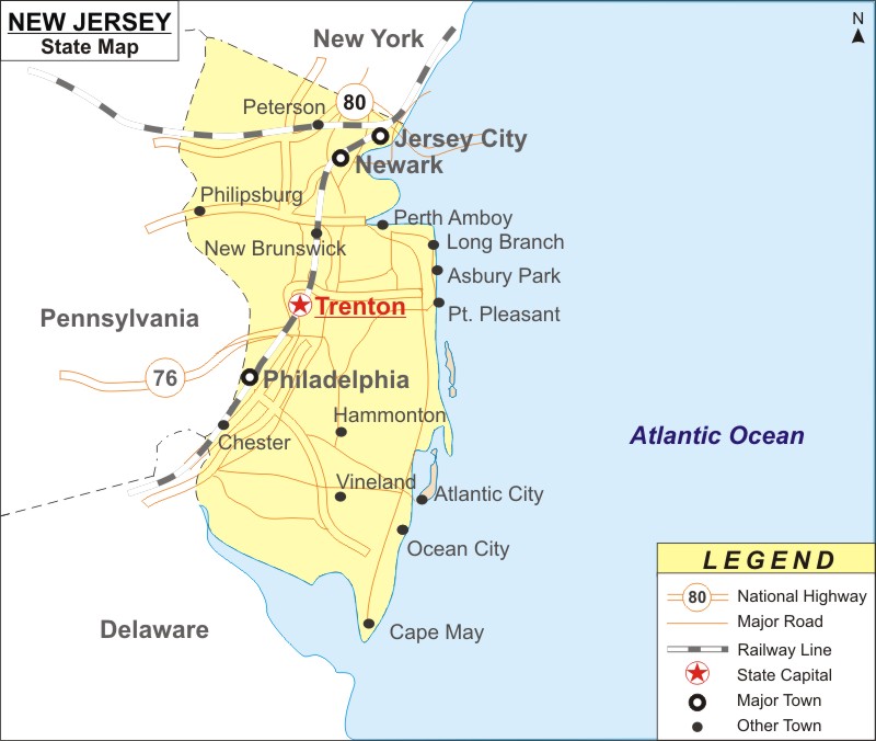 road map of new jersey and pennsylvania New Jersey Map Map Of New Jersey State Usa Highways Cities road map of new jersey and pennsylvania