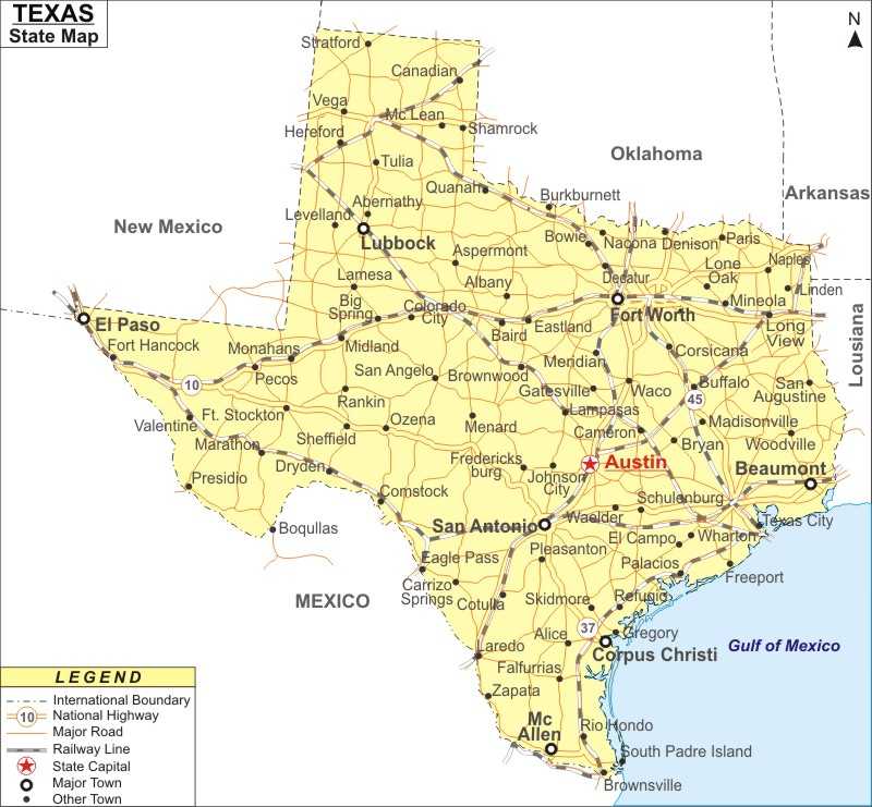 State Of Texas Map Showing Cities – Map of Spain Andalucia