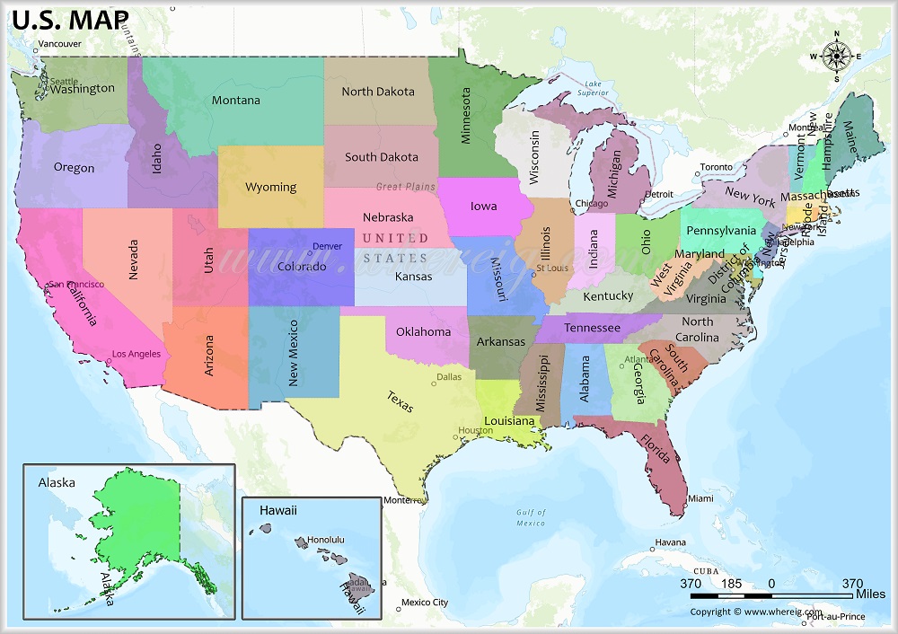 Countries In Usa Map Us Map, Usa Map, Map Of United States Of America