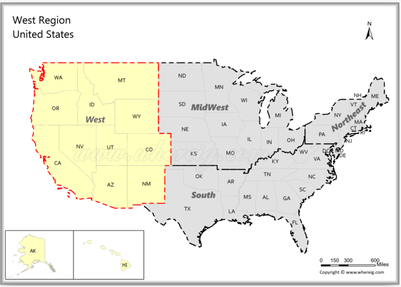 Western United States Map 