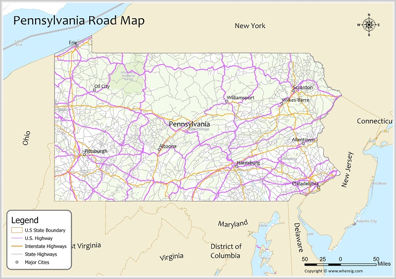 Road Map Of Pennsylvania
