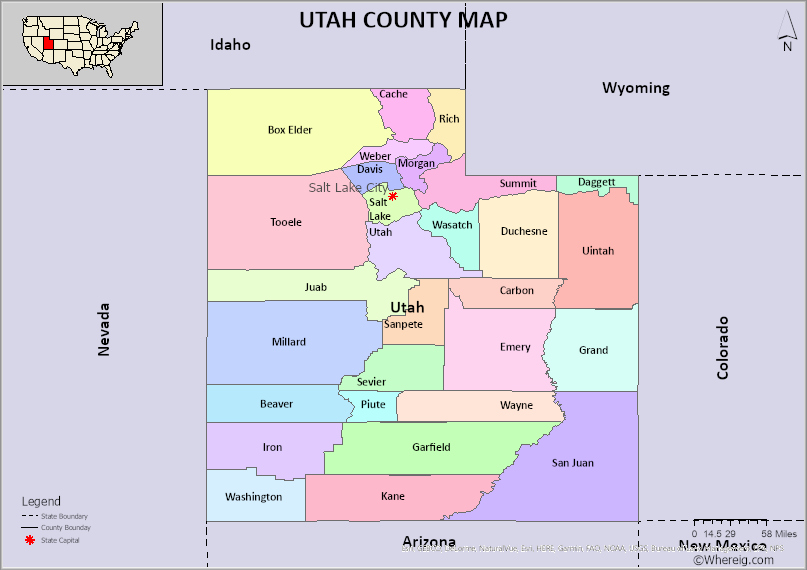 Utah Zip Code Map With Counties – American Map Store